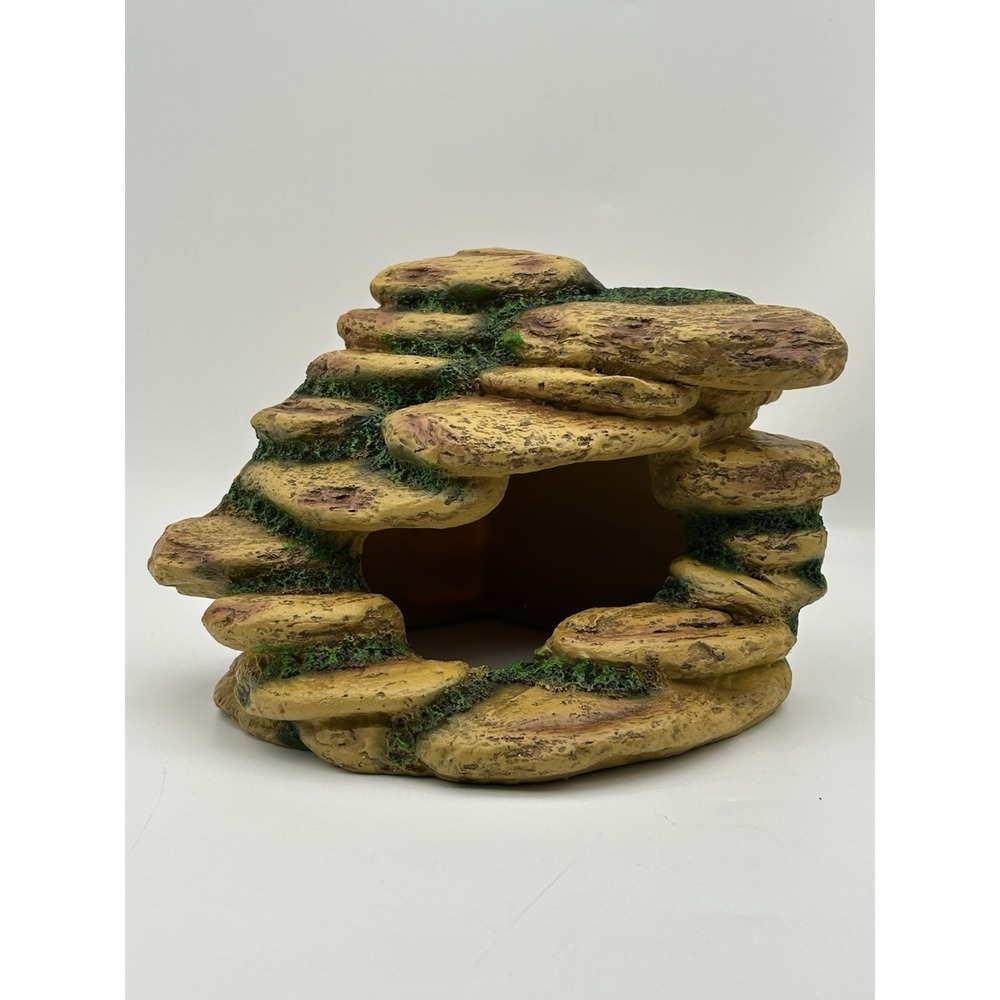 Borlech Reptile Tank Hideouts Cave Habitat Decor Aquarium Terrarium Faux‎ Rock